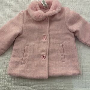 NWT Little Me Pink Kids Pea Coat